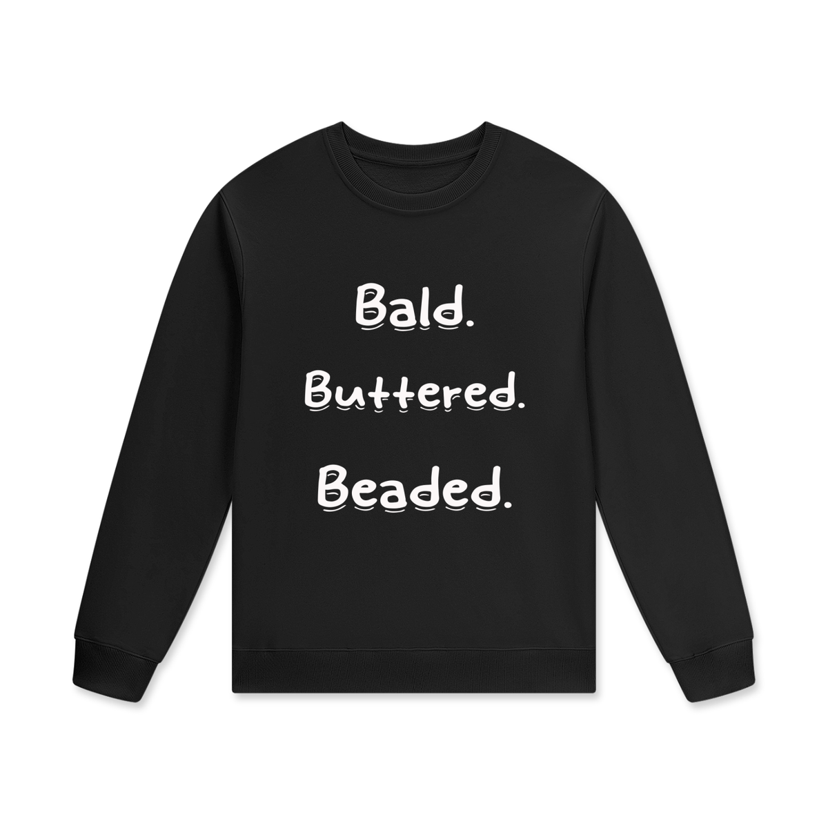Bald, Buttered, Beaded, Cotton Pullover