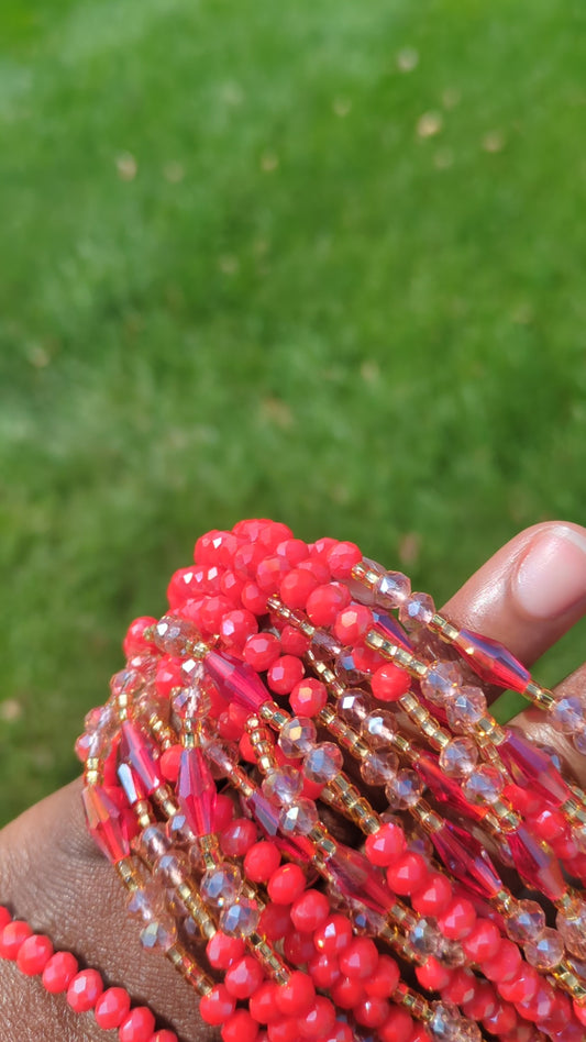 Tie on Waist-Beads Red