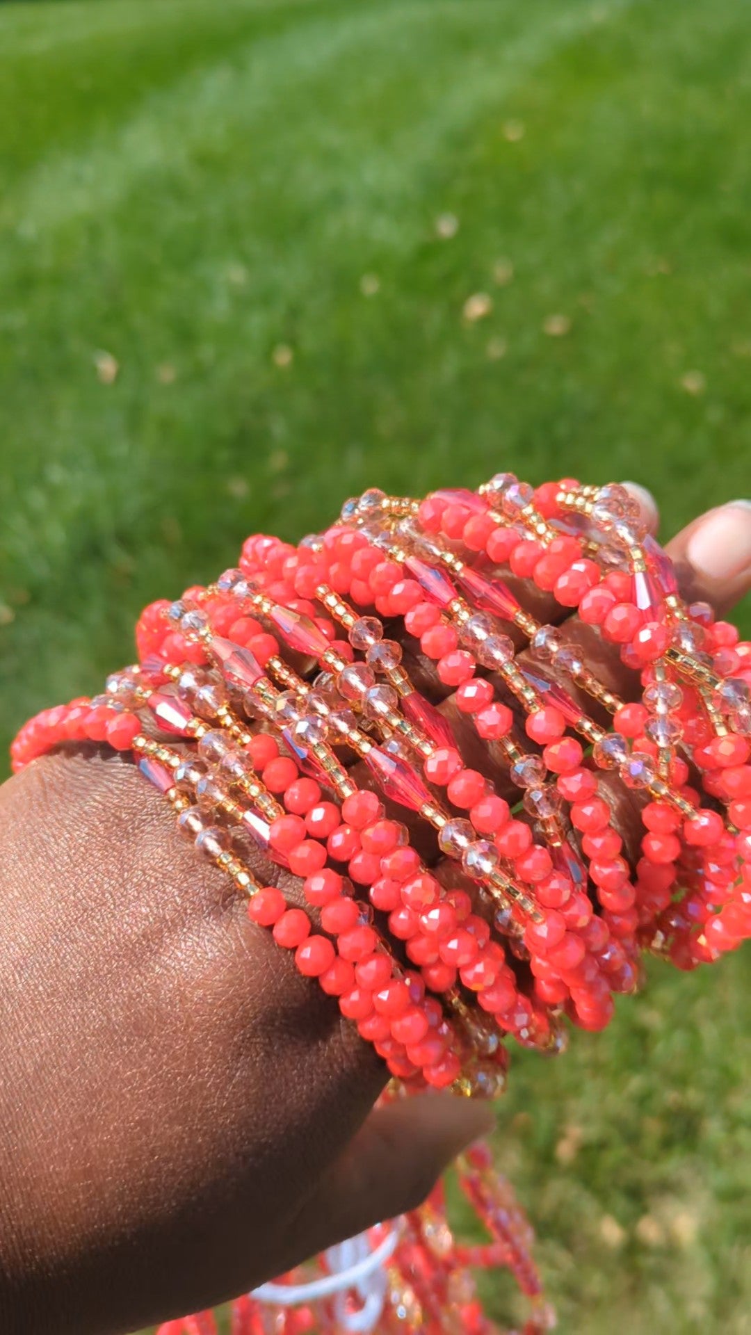 Tie on Waist-Beads Red